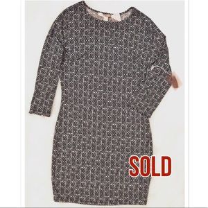 NWT Geometric Patterned Fitted Dress